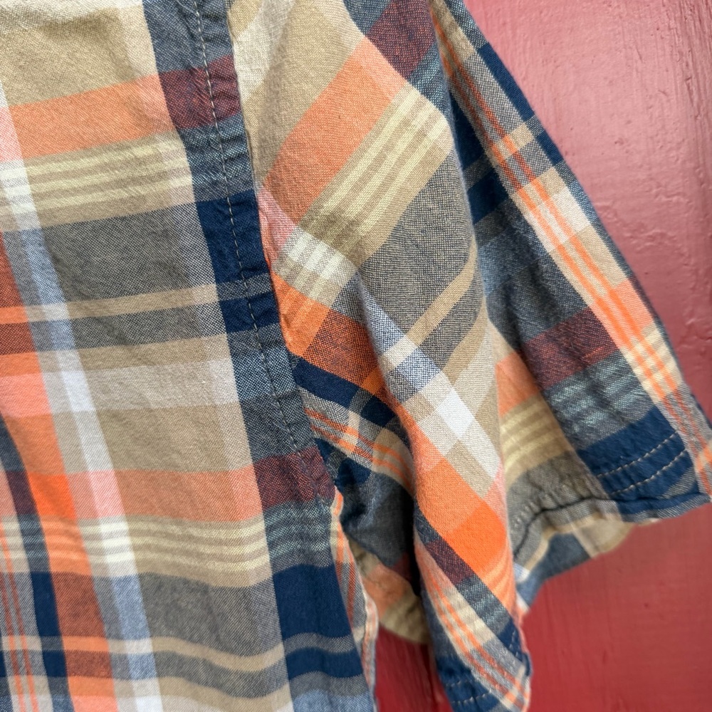 Orange Plaid Button Down! The color is 🔥 - Picture 7 of 9